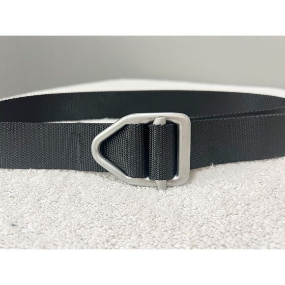 Bison Designs Black Nylon Belt Silver Buckle 43" Total Length Utility Tactical - Picture 3 of 9
